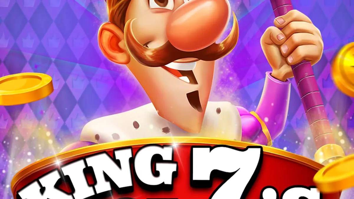 Isang royal na tema ng slot machine na may mga korona at Lucky 7 symbols.
